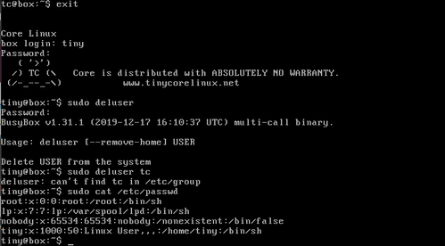 Linux: TinyCore Linux - Gerenciando usurios