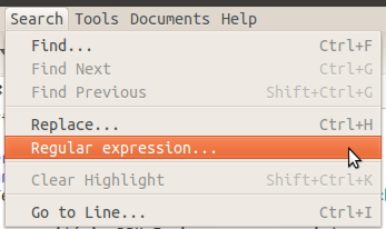 Linux: Habilitar Expresso Regular no Gedit