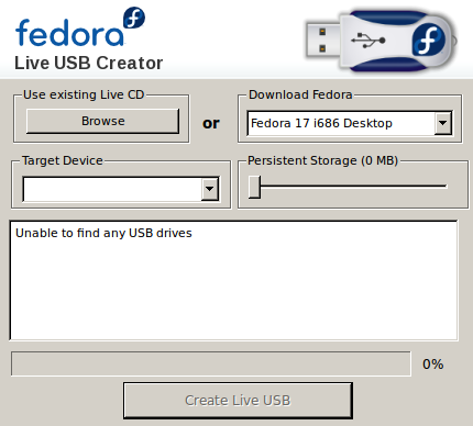 Linux: Criando Live USB do Fedora com o Ubuntu