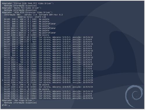 Linux: Configurao de Video no Terminal com Sintaxe GRUB_GFXMODE e GRUB_GFXPAYLOAD_LINUX