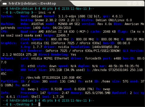 Linux: Obtendo informaes do sistema com o script INXI