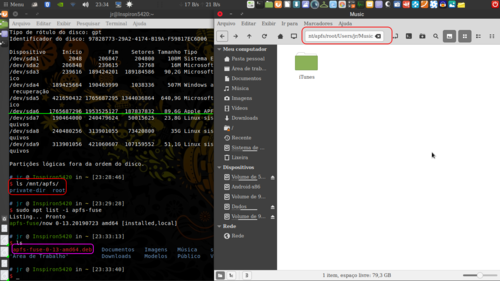 Linux: Montando partio APFS do macOS no Ubuntu 20.04/20.10 e Fedora 33