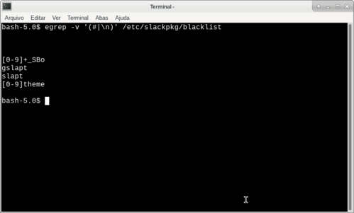Linux: Adicionando e Listando as Regras Criadas na Lista de Excees do slackpkg usando egrep e sed