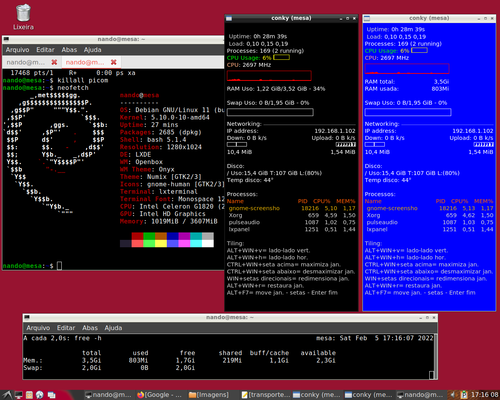 Linux: Conky exibindo at 2,5x mais RAM usada em algumas distros