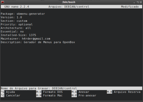 Linux: O obmenu-generator e a criao de um pequeno Debian package