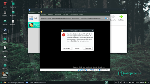 Linux: Resolvendo o erro Kernel driver not installed (rc=-1908) na VirtualBox