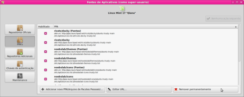 Linux: Linux Mint 17: Adicionando/Removendo PPAs, Grficamente