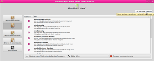 Linux: Linux Mint 17: Adicionando/Removendo PPAs, Grficamente