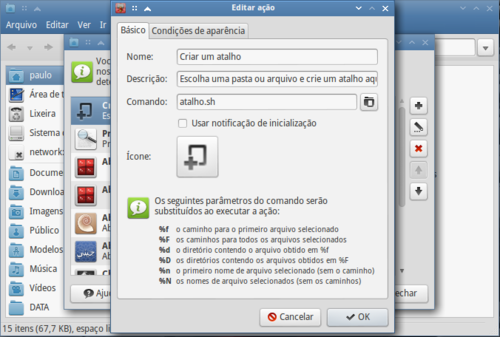 Linux: Adicionar opo de 
criar atalhos no menu contexto do Gerenciador de Arquivos Thunar
