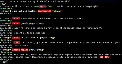 Linux: Como tirar o print de uma regio da tela usando o terminal