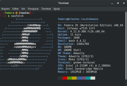 Linux: Instalando Neofetch no Fedora 26