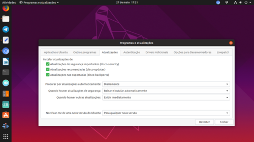Linux: Configurando atualizaes do Ubuntu