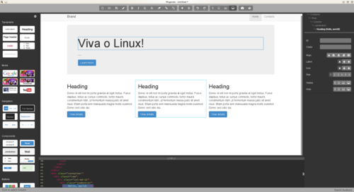 Linux: Pingendo - Crie um layout para o teu site em 5 minutos!