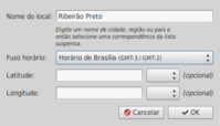 Linux: Aplicativo de horrio e clima no GNOME e no MATE: Ribeiro Preto, SP est com o nome errado! 