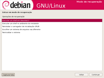 Linux: instalação ou 
Recuperação do GRUB