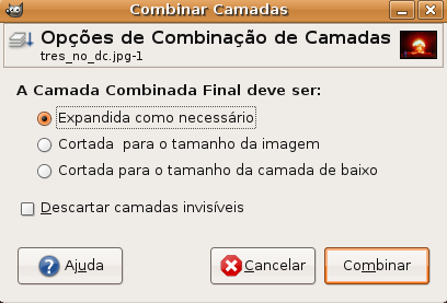 Linux: Gimp - camadas combinadas 