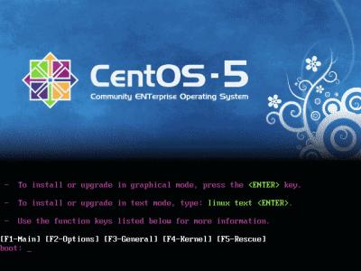 Boot CentOS 5.5 netinstall