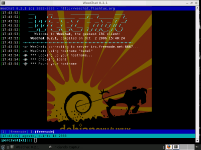 Weechat - conheçam este cliente peso-pena para IRC