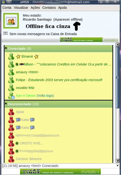 Linux: Um tour pelo skin do Viva o Linux para aMSN