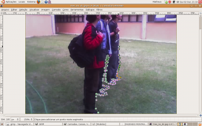Linux: Gimp - usando a ferramenta tesoura
