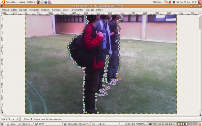 Linux: Gimp - selecionando imagem com a tesoura 