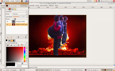 Linux: Gimp - camadas combinadas 
