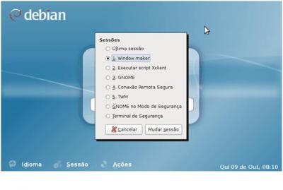 Debian Linux: Sessão WindowMaker 