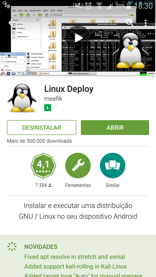 Linux: Criando Maquina virtual Linux no Android + Servidor de Arquivo
