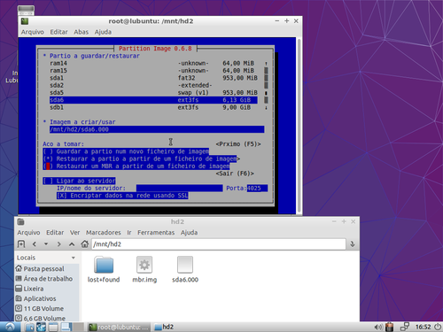 Linux: Usando Ubuntu Live CD/USB para fazer backup com PartImage