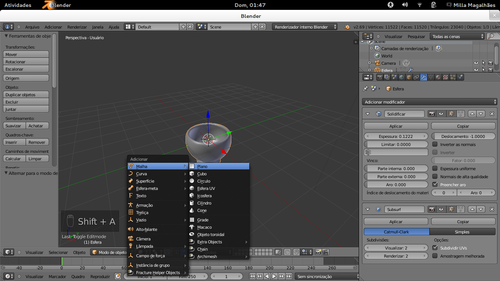Linux: Como 
simular fluídos 3D com o Blender