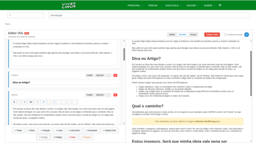 Linux: Como enviar dicas ou artigos para o Viva o Linux