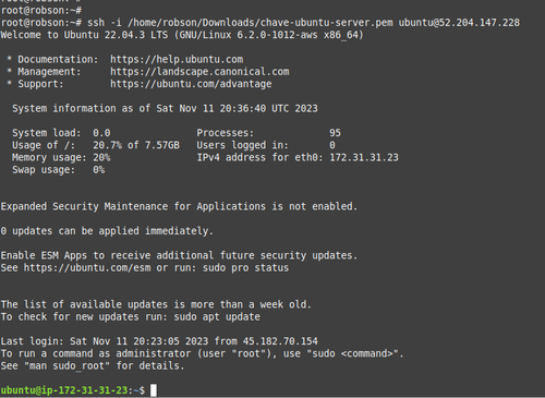 Linux: Inicializando servidor Ubuntu na AWS e rodando apache em Container