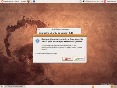 Ubuntu Linux: substituir arquivo de configuração 