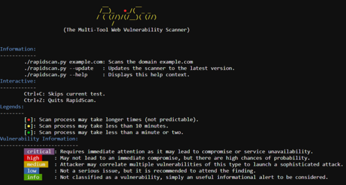Linux: Rapidscan - Multi-Tool Web Vulnerability Scanner