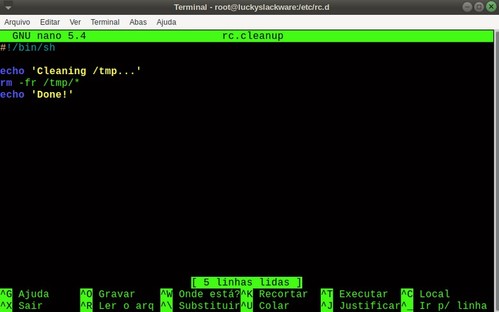 Linux: Configurando o Slackware para limpeza automtica da pasta  /tmp