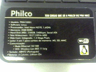 Linux: Netbook Philco PHN 10001