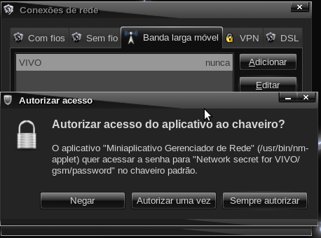 Linux: NetwokManager - configuração de acesso 