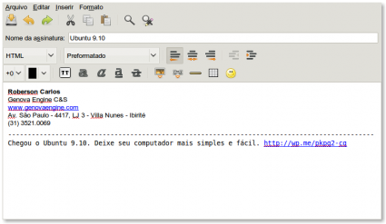 Linux: Assinatura personalizada no E-mail