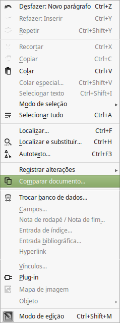 Linux: Comparando alterao em documentos no LibreOffice