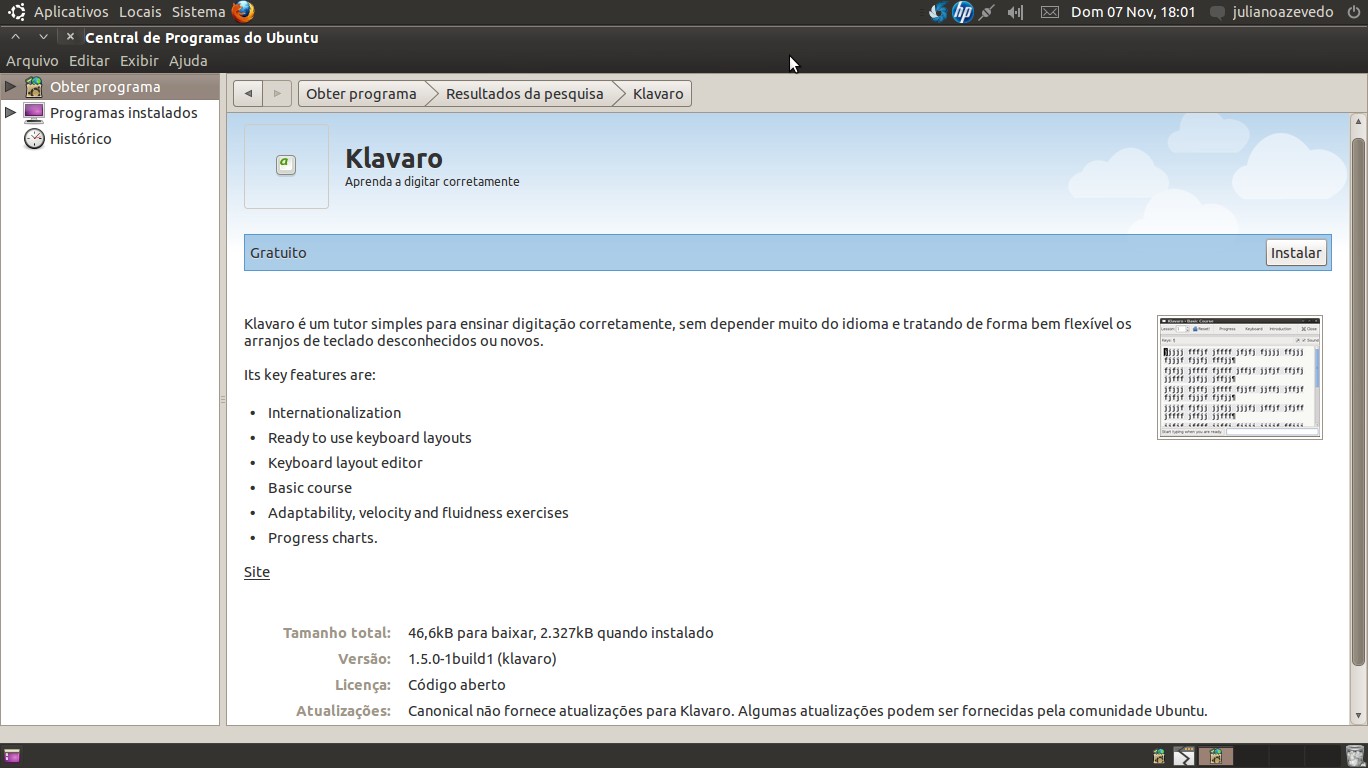 Como instalar o app de digitação Klavaro no Linux