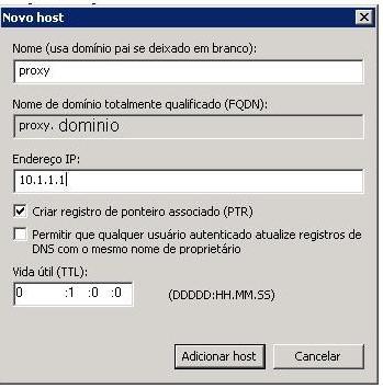 Linux: Configurar DNS em Windows server para Proxy do Squid