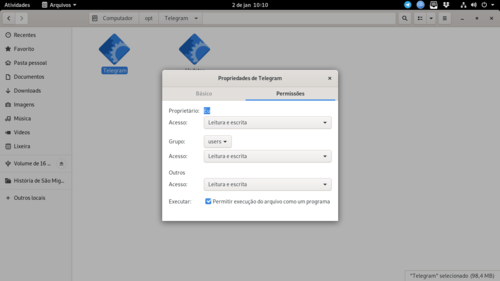 Linux: Instalando Telegram a partir do arquivo tar.xz