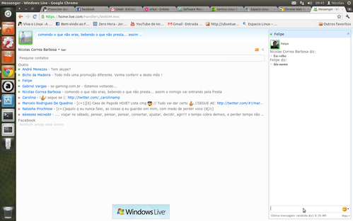 Linux: Extenso MSN - Google Chrome