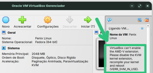 Linux: [Resolvido] VirtualBox can't enable the AMD-V extension