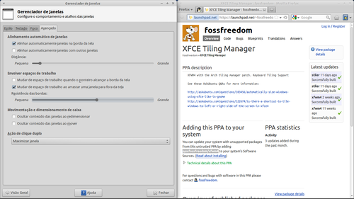 Linux: Grid Window no Xfwm4 (Xfce) - Em sistemas que aceitem PPA