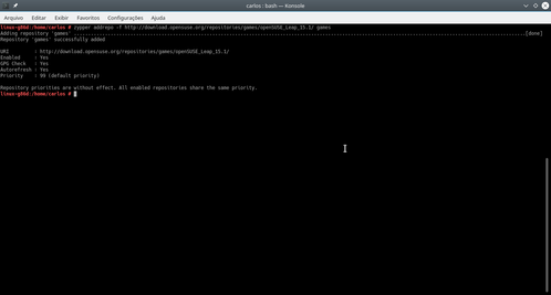 Linux: Habilitando o repositório Games no openSUSE