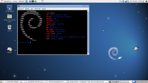 Linux: Atualizar kernel 2.6.X para kernel 3.2.X fácil no Debian 6 - 32 bits