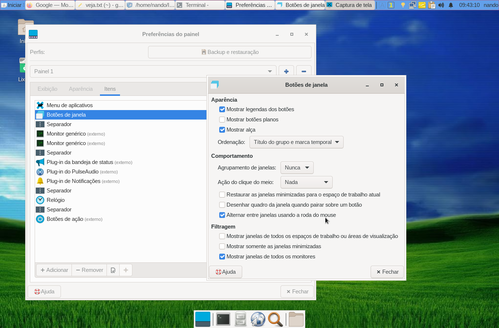 Linux: Desativando o agrupamento de janelas na barra de tarefas no Xfce