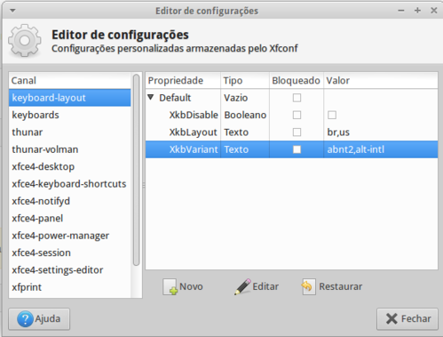 Linux: Configurando variante ABNT2 em teclado Portugus (nativo) no Xubuntu [Interface Grfica]